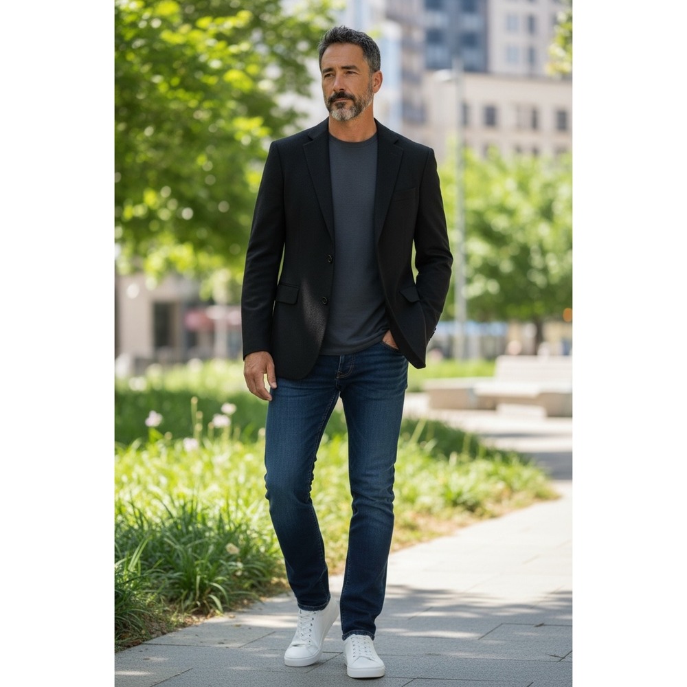 Nordstrom Signature Sartoria Sarar Wool Cashmere Sport Coat Black‎ 42L